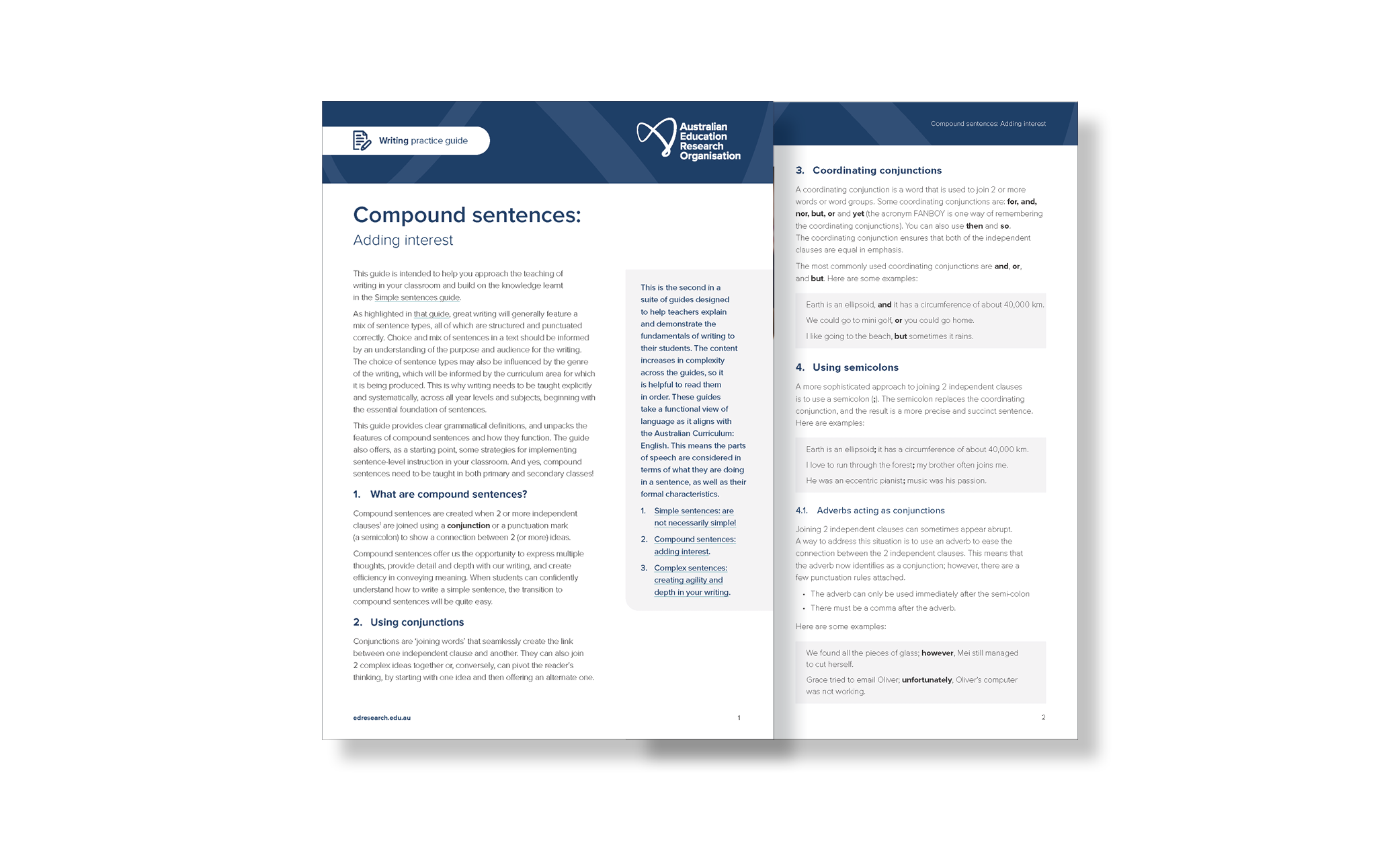 AERO Compound sentences practice guide