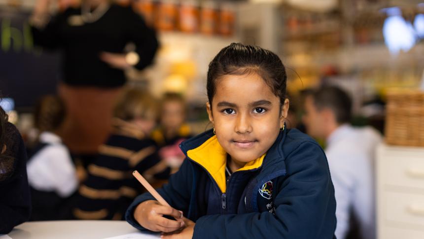 Student sitting at desk