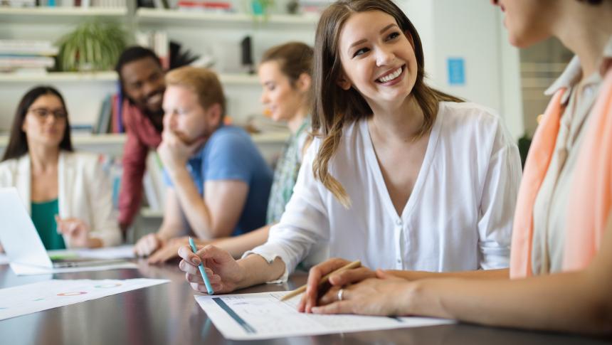 Group of adults learning together