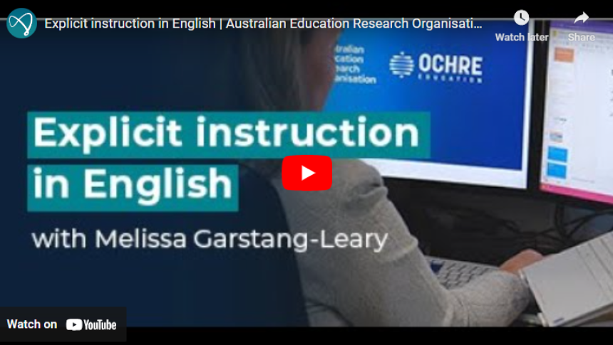 Explicit instruction video